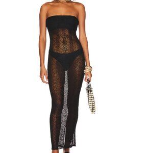 Banonhot Net Dress Sheer Swimwear Coverup in Black